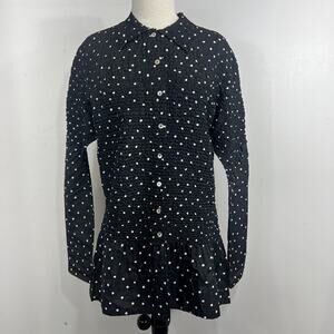 Yoshiki Hishinuma Vintage Black Polka Dot Blouse Size 2/Medium